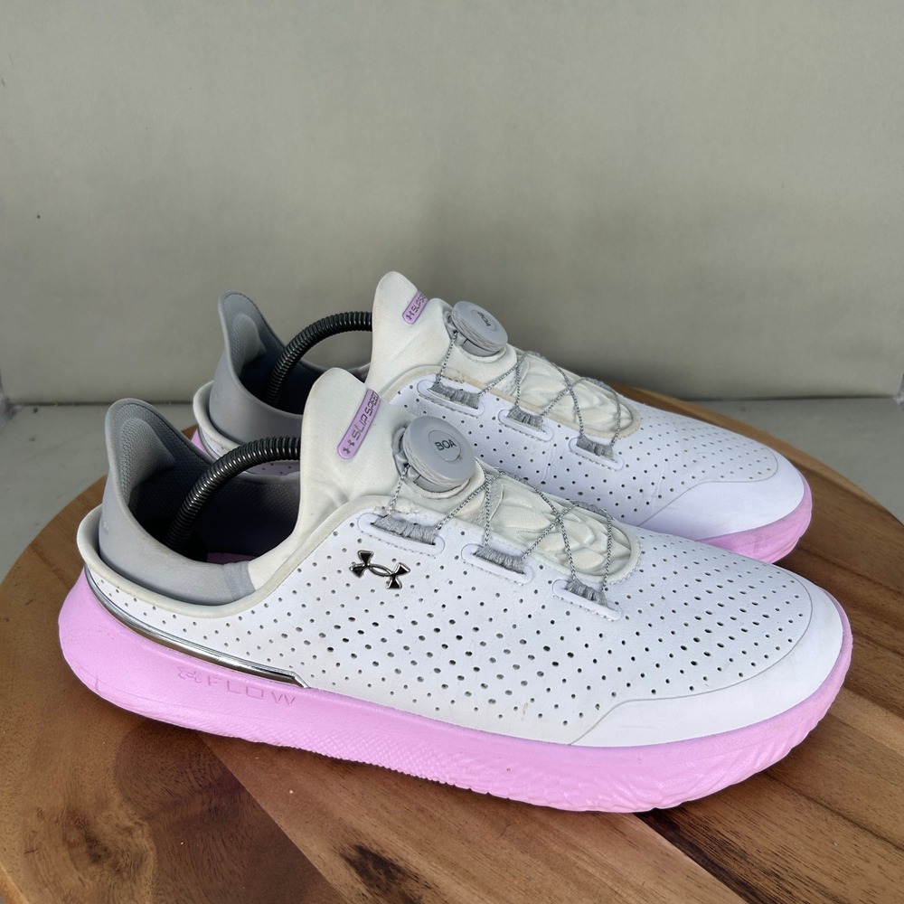 Under Armour SlipSpeed BOA Training Shoes White Pink Mens 10.5 Womens 12
